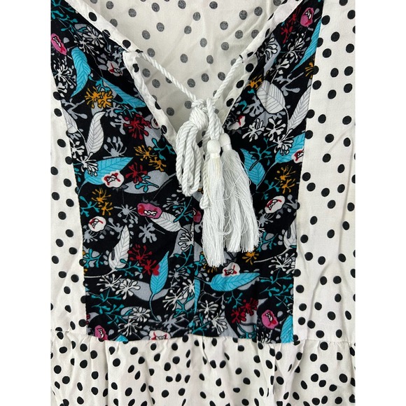 Weekend Suzanne Betro Size XL Womens top Black White Short Sleeve Boho Floral - Picture 4 of 7